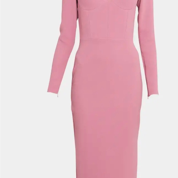 Strong-Shoulder Bustier Stretch Crepe - Picture 3 of 12